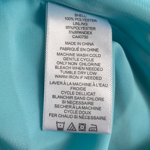 ISAAC MIZRAHI LIVE, BEAUTIFUL TURQUOISE FLORAL MAXI CHIFFON DRESS, SZ. 8 - Picture 7 of 7